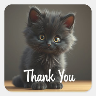 Merci Black Cat Stickers