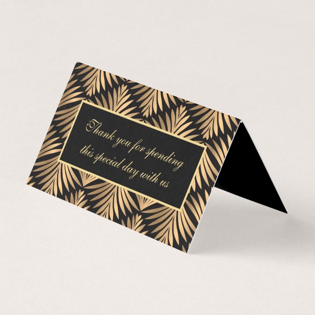 Merci Black Gold Art Déco Gatsby Party de mariage (Front)