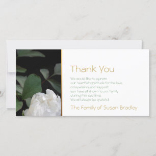 Merci blanc de sympathie de mémorial de la pivoine