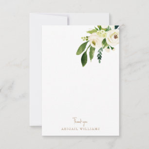 Merci blanc floral or