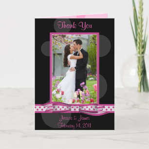 Merci blanc noir rose de photo de mariage de point