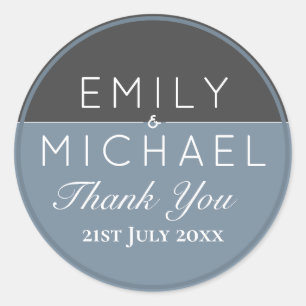 Merci bleu acier Favor / Stickers de décoration