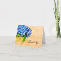 Merci bleu de pot de maçon d'aquarelle d'hortensia