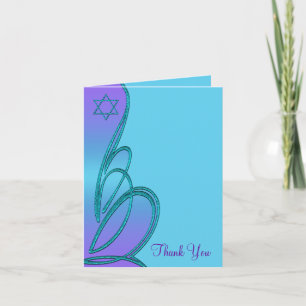 Merci bleu pourpre et turquoise de bat mitzvah