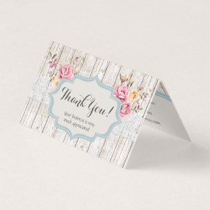Merci Bois Rustique Floral Chic Usé Vintage