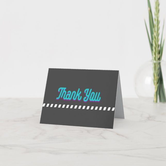 Merci Bold Turquoise moderne sur Charcoal Grey (Devant)