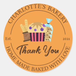 Merci Boulangerie Custom Sticker Étiquette