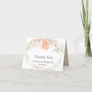 Merci Bouquet Floral Corail Aquarelle Blush