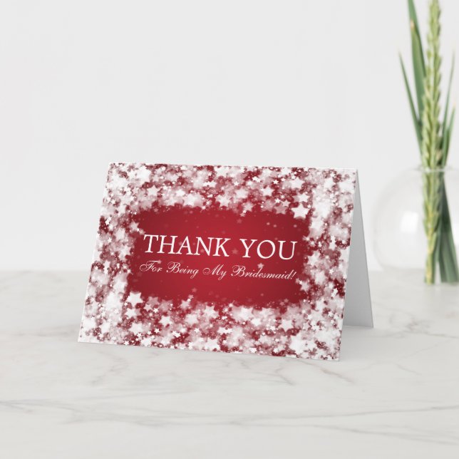 Merci Bridesmaid Éblouissant Étoiles Rouge (Devant)