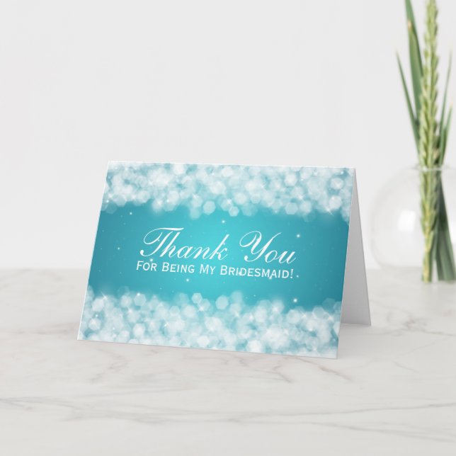 Merci Bridesmaid Party Sparkle Turquoise (Devant)