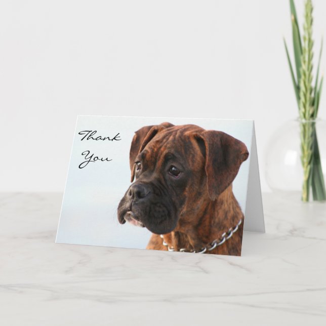 Merci Brindle boxer chiot carte de voeux (Devant)