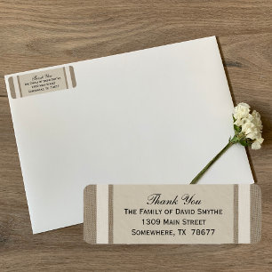 Merci Burlap Look et Étiquette de parchemin