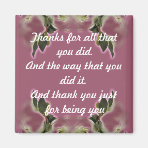Merci cadeau - Aimant - Vintage Dusty Rose