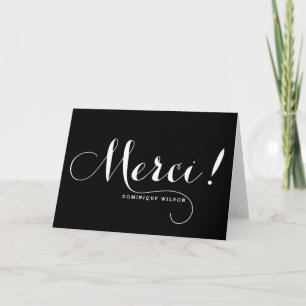 Merci Calligraphie Fantaisiste Carte de Remercie