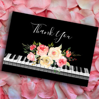 merci calligraphie piano rose bouquet jaune