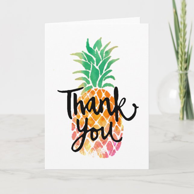 merci calligraphie sur l'ananas aquarelle (Devant)