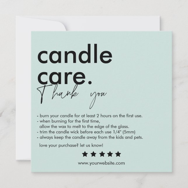 Merci Candle Care Carte de visite moderne (Devant)