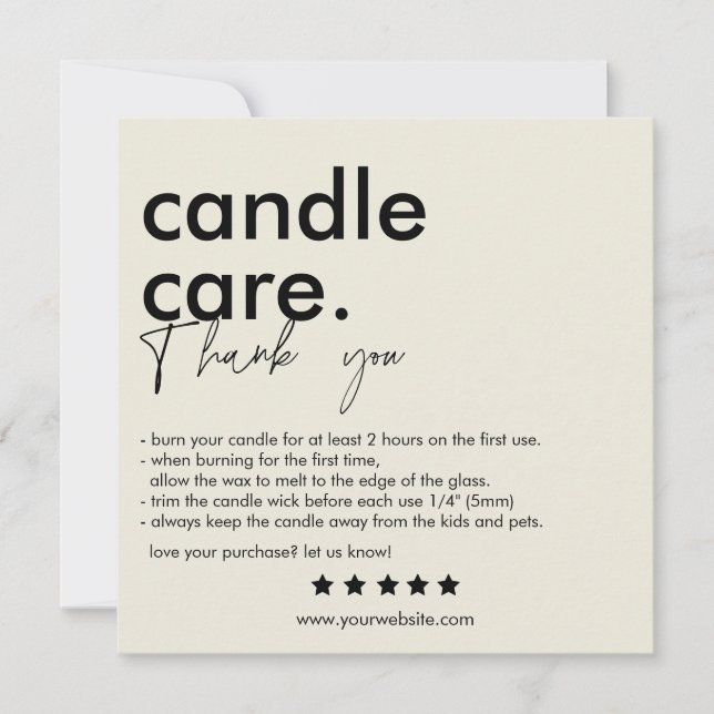 Merci Candle Care Carte de visite moderne (Devant)