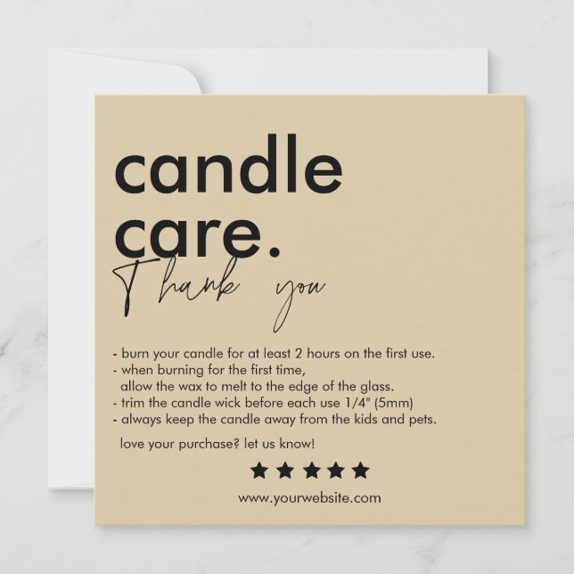 Merci Candle Care Carte de visite moderne (Devant)