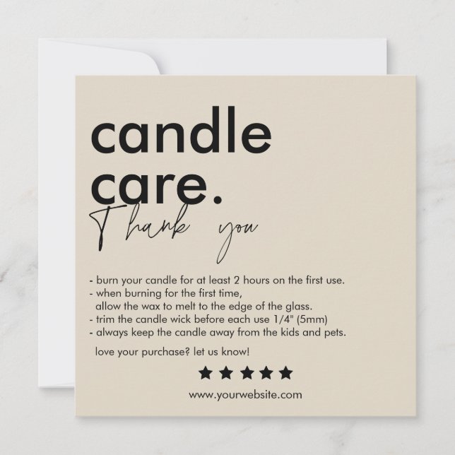 Merci Candle Care Carte de visite moderne (Devant)