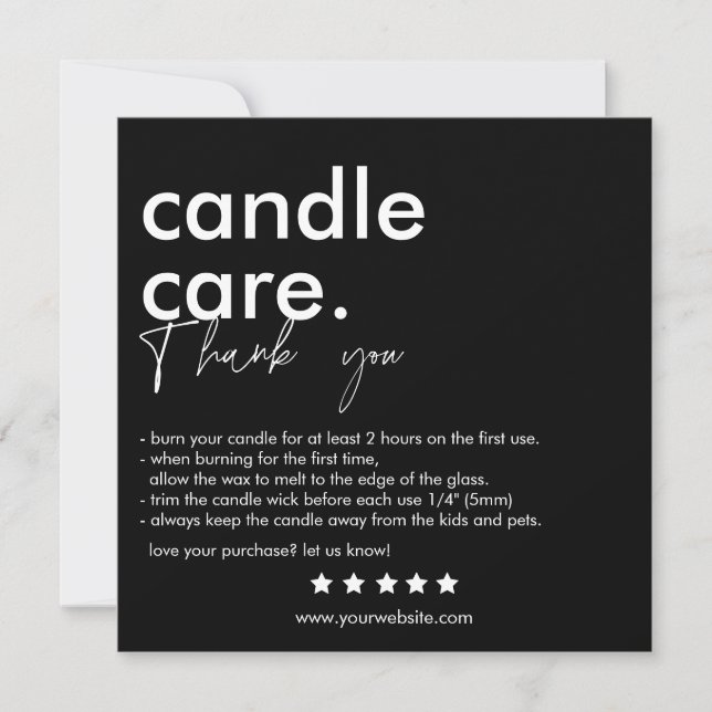 Merci Candle Care Carte de visite moderne (Devant)