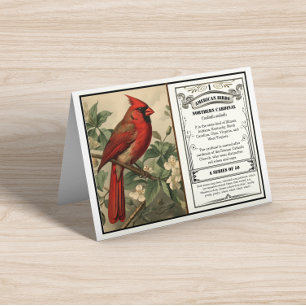 Merci Cardinal du Nord Vintage Oiseau de l'État