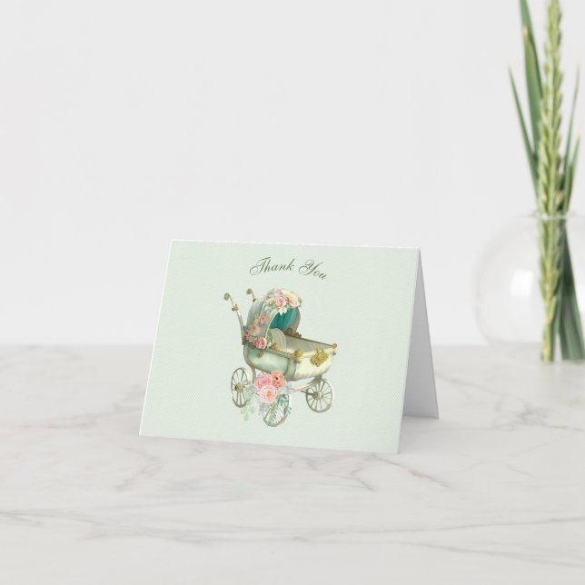 Merci Carrosse Antique Roses Gingham Vert (Devant)