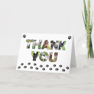 Merci carte de chien - peinture à l'huile mot art 