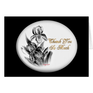 Merci carte de note, Iris croquis