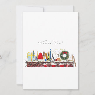 Merci - Carte de vacances thème de Noël