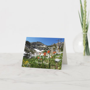 Merci Carte Note, Vierge, Montagnes Fleurs sauvage