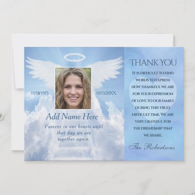 Merci Carte photo Angel Wings (Devant)