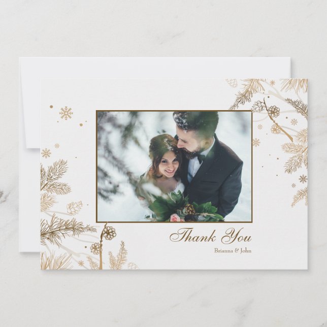 Merci Carte photo des Branches d'hiver (Devant)