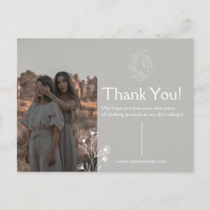 Merci Carte postale d'appréciation pour les vêteme