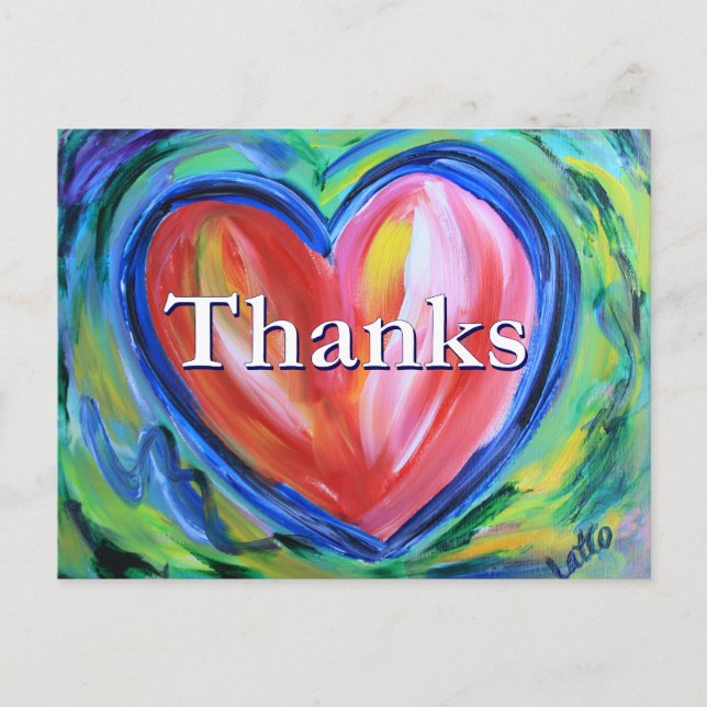 Merci Carte Postale Heart Art (Devant)