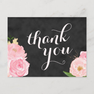 merci carte postale tableau rose floral