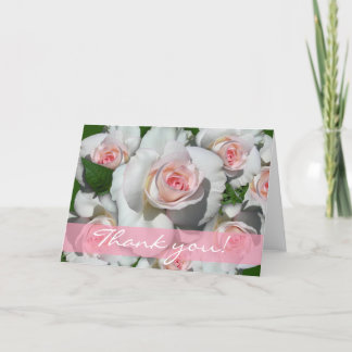 Merci Cartes avec Roses Blanches