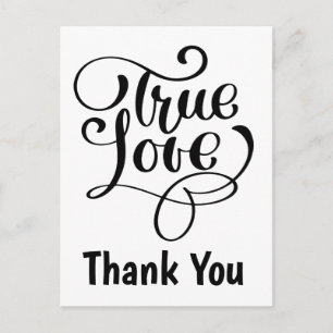 Merci Cartes de Mariage Cœurs d'Amour Véritable Ro