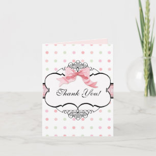Merci Cartes de notes - French Bow Dot Swirl vs2