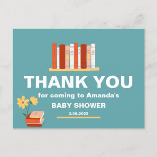 Merci Cartes de vœux pour Baby Shower Livres et Fl
