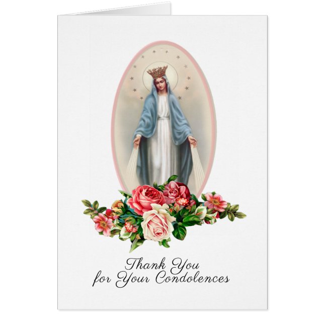 Merci Catholique Vierge Marie Religieux Funéraille (Devant)