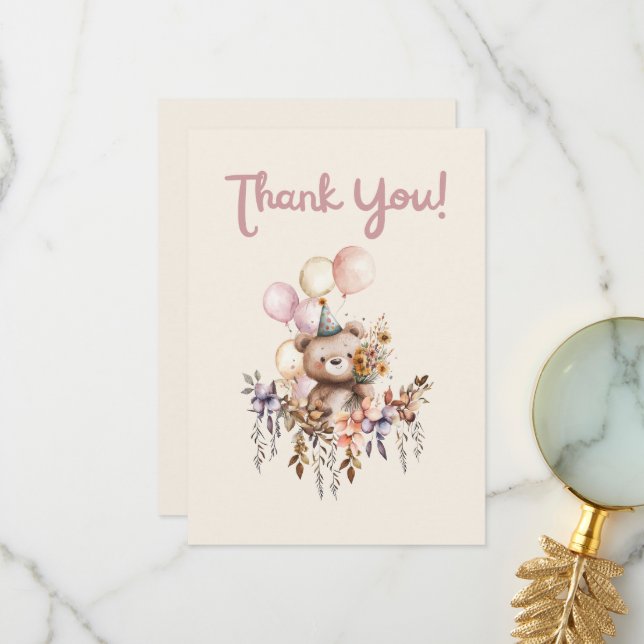 Merci C'est une carte spéciale d'anniversaire de l (Devant/Arrière en situation)