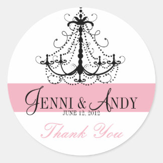 Merci Chandelier Noms Stickers Faveur Mariage