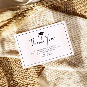 Merci Chapeau de Remerciement Noir Grad Script Dip