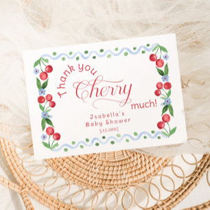 Merci Cherry Carte de remerciements beaucoup bleu 