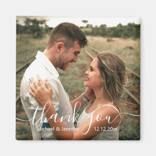 merci chic écriture mariage photo aimant