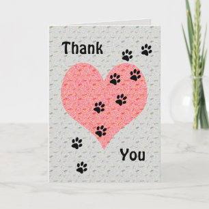 Merci chien Walker Coeur avec Empreintes de pattes