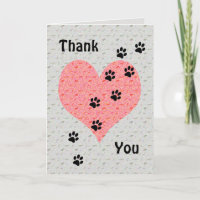 Merci chien Walker Coeur avec Empreintes de pattes