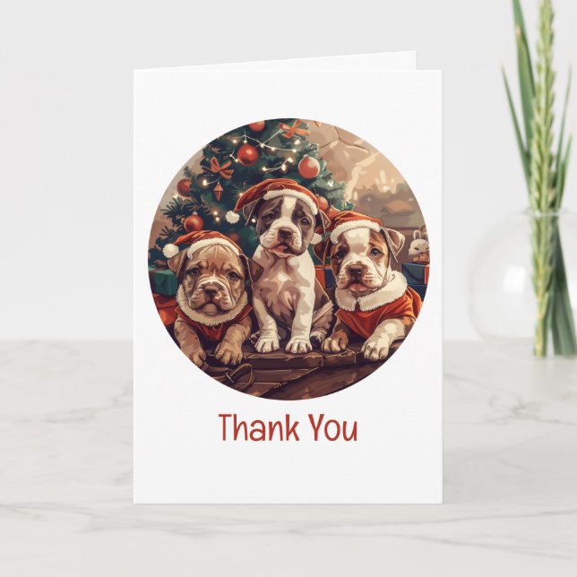 Merci Chiens de Noël Pit Bull Puppy (Devant)