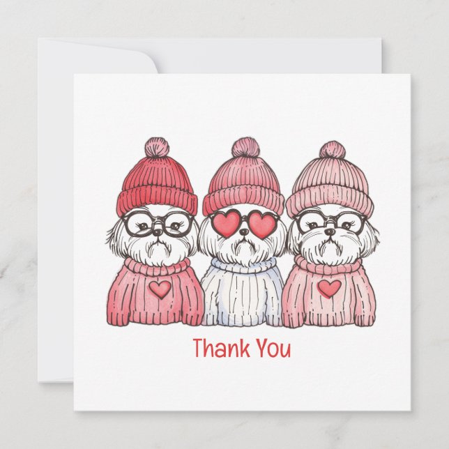 Merci Chiens Shih Tzu pour la Saint-Valentin (Devant)